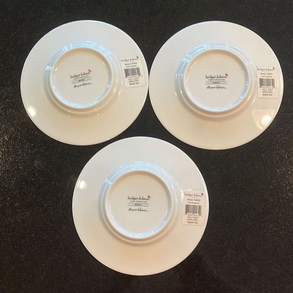 Red & Gold Mosaic Cup & Saucer by Bridget Dobson - Set of 3 - Picture 8 of 9